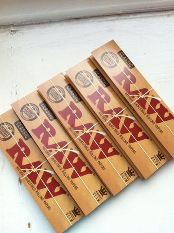 5 Packs of RAW King Size Slim Rolling Papers